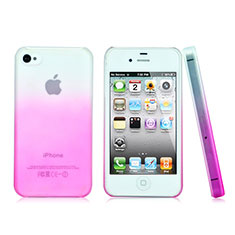 Carcasa Dura Plastico Rigida Transparente Gradient para Apple iPhone 4S Rosa