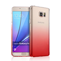 Carcasa Dura Plastico Rigida Transparente Gradient para Samsung Galaxy Note 5 N9200 N920 N920F Rojo