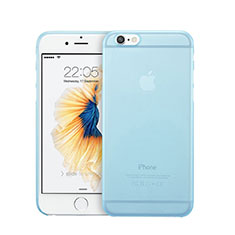 Carcasa Dura Ultrafina Transparente Mate para Apple iPhone 6 Plus Azul Cielo