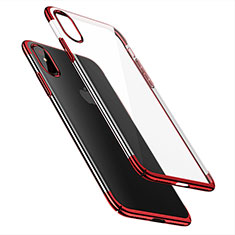 Carcasa Dura Ultrafina Transparente para Apple iPhone X Rojo