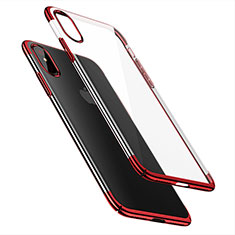 Carcasa Dura Ultrafina Transparente para Apple iPhone Xs Rojo