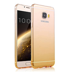 Carcasa Gel Ultrafina Transparente Gradiente para Samsung Galaxy C7 SM-C7000 Amarillo