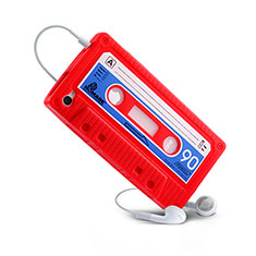 Carcasa Silicona Goma Cassette para Apple iPhone 4 Rojo