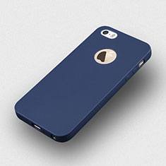 Carcasa Silicona Goma con Agujero para Apple iPhone 5S Azul
