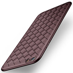 Carcasa Silicona Goma de Cuero para Apple iPhone 6 Marron