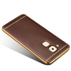 Carcasa Silicona Goma de Cuero para Huawei Nova Plus Marron