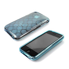 Carcasa Silicona Transparente Circulo para Apple iPhone 3G 3GS Azul Cielo