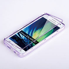 Carcasa Silicona Transparente Cubre Entero para Samsung Galaxy A3 Duos SM-A300F Morado