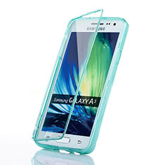 Carcasa Silicona Transparente Cubre Entero para Samsung Galaxy A3 SM-300F Azul