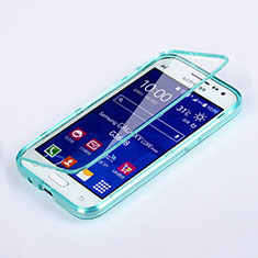 Carcasa Silicona Transparente Cubre Entero para Samsung Galaxy Core Prime G360F G360GY Azul Cielo