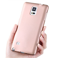 Carcasa Silicona Ultrafina Goma S02 para Samsung Galaxy Note 4 SM-N910F Oro Rosa