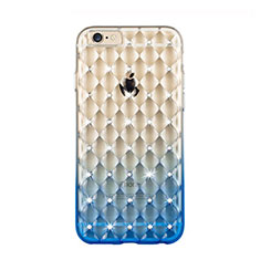 Carcasa Silicona Ultrafina Transparente Gradiente Diamante para Apple iPhone 6 Azul