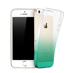 Carcasa Silicona Ultrafina Transparente Gradiente para Apple iPhone SE Verde