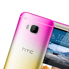 Carcasa Silicona Ultrafina Transparente Gradiente para HTC One M9 Rosa