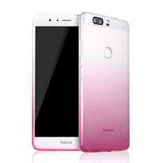 Carcasa Silicona Ultrafina Transparente Gradiente para Huawei Honor V8 Rosa