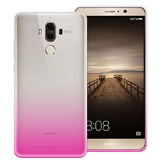 Carcasa Silicona Ultrafina Transparente Gradiente para Huawei Mate 9 Rosa
