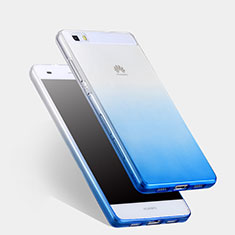 Carcasa Silicona Ultrafina Transparente Gradiente para Huawei P8 Lite Azul