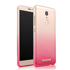 Carcasa Silicona Ultrafina Transparente Gradiente para Xiaomi Redmi Note 3 Pro Rosa