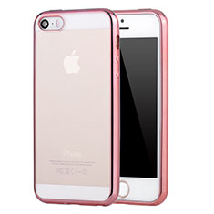 Carcasa Silicona Ultrafina Transparente H03 para Apple iPhone 5 Rosa