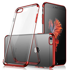 Carcasa Silicona Ultrafina Transparente H04 para Apple iPhone 8 Rojo