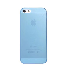 Carcasa Silicona Ultrafina Transparente Mate para Apple iPhone 5S Azul