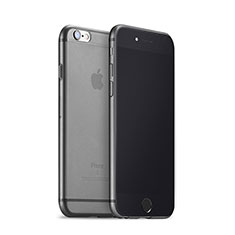 Carcasa Silicona Ultrafina Transparente Mate para Apple iPhone 6S Plus Gris Oscuro