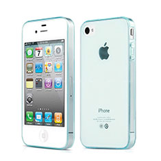 Carcasa Silicona Ultrafina Transparente para Apple iPhone 4S Azul Cielo
