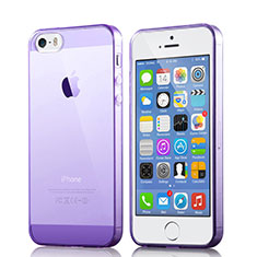 Carcasa Silicona Ultrafina Transparente para Apple iPhone 5 Morado