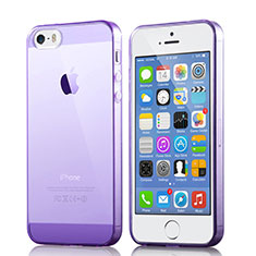 Carcasa Silicona Ultrafina Transparente para Apple iPhone 5S Morado