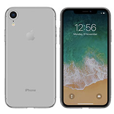 Carcasa Silicona Ultrafina Transparente para Apple iPhone XR Gris