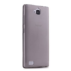 Carcasa Silicona Ultrafina Transparente para Huawei Honor 3C Gris