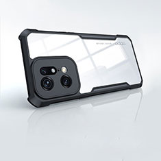 Carcasa Silicona Ultrafina Transparente T09 para Oppo Find X5 5G Negro
