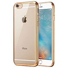 Carcasa Silicona Ultrafina Transparente T16 para Apple iPhone 6 Oro