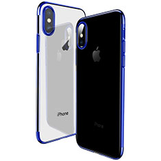 Carcasa Silicona Ultrafina Transparente T19 para Apple iPhone Xs Max Azul