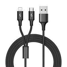 Cargador Cable Lightning USB Carga y Datos Android Micro USB ML05 para Apple iPhone 11 Pro Max Negro
