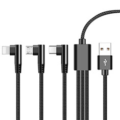 Cargador Cable Lightning USB Carga y Datos Android Micro USB ML07 para Samsung Galaxy M21 2021 Negro