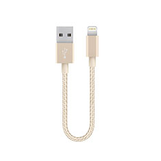 Cargador Cable USB Carga y Datos 15cm S01 para Apple iPad 10.2 (2020) Oro