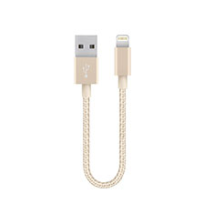 Cargador Cable USB Carga y Datos 15cm S01 para Apple iPhone 14 Plus Oro