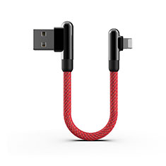 Cargador Cable USB Carga y Datos 20cm S02 para Apple iPhone 13 Mini Rojo