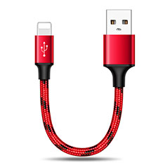 Cargador Cable USB Carga y Datos 25cm S03 para Apple iPhone 12 Max Rojo