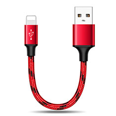 Cargador Cable USB Carga y Datos 25cm S03 para Apple iPhone 14 Plus Rojo
