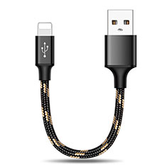 Cargador Cable USB Carga y Datos 25cm S03 para Apple New iPad Air 10.9 (2020) Negro