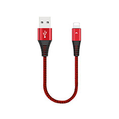 Cargador Cable USB Carga y Datos 30cm D16 para Apple iPhone 13 Pro Max Rojo