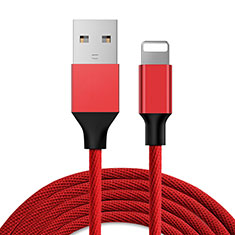 Cargador Cable USB Carga y Datos D03 para Apple iPhone 11 Pro Max Rojo