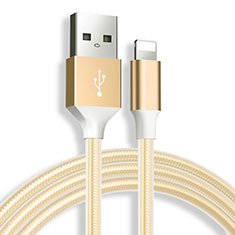 Cargador Cable USB Carga y Datos D04 para Apple iPhone 5C Oro