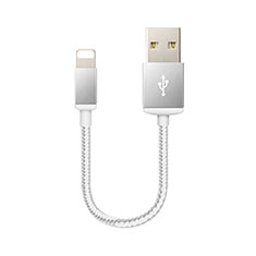 Cargador Cable USB Carga y Datos D18 para Apple iPhone 14 Plus Plata