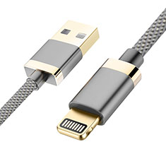 Cargador Cable USB Carga y Datos D24 para Apple iPhone 14 Plus Gris