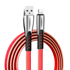 Cargador Cable USB Carga y Datos D25 para Apple iPhone 14 Plus Rojo