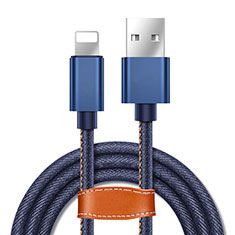 Cargador Cable USB Carga y Datos L04 para Apple iPhone Xs Max Azul