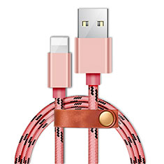 Cargador Cable USB Carga y Datos L05 para Apple iPhone 12 Mini Rosa